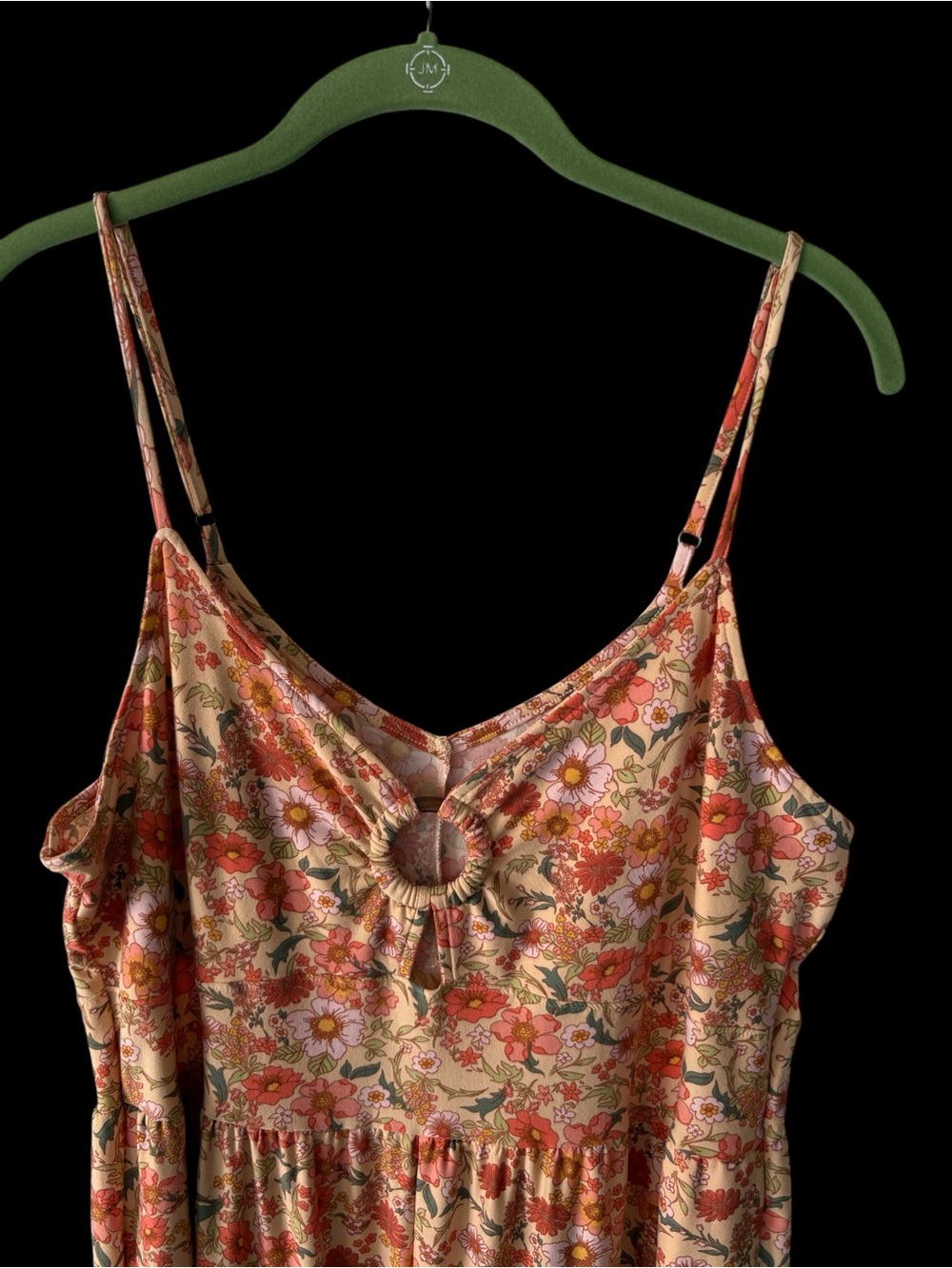 SO Floral Keyhole Jumpsuit in Peach, Coral and Pink